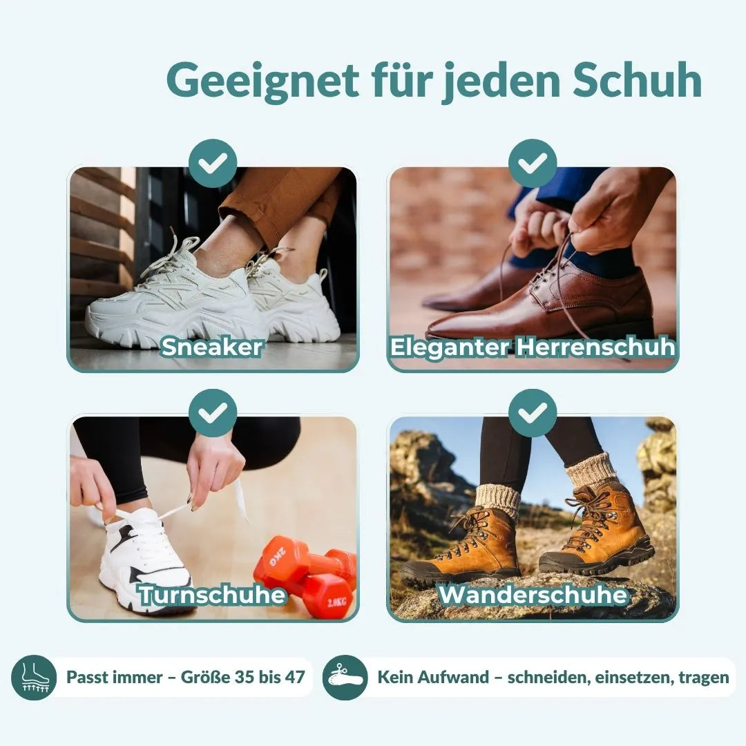 Akusoli Einlegesohlen Verpackung - Premium Qualität für bewusste Fußgesundheit
