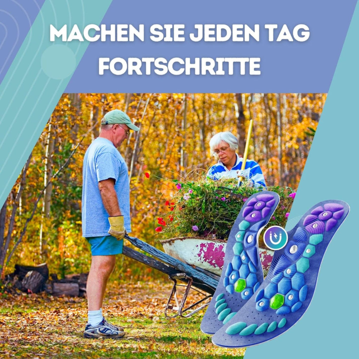 Akusoli Einlegesohlen im Schuh - praktische Anwendung für den Alltag
