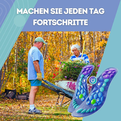 Akusoli Einlegesohlen im Schuh - praktische Anwendung für den Alltag
